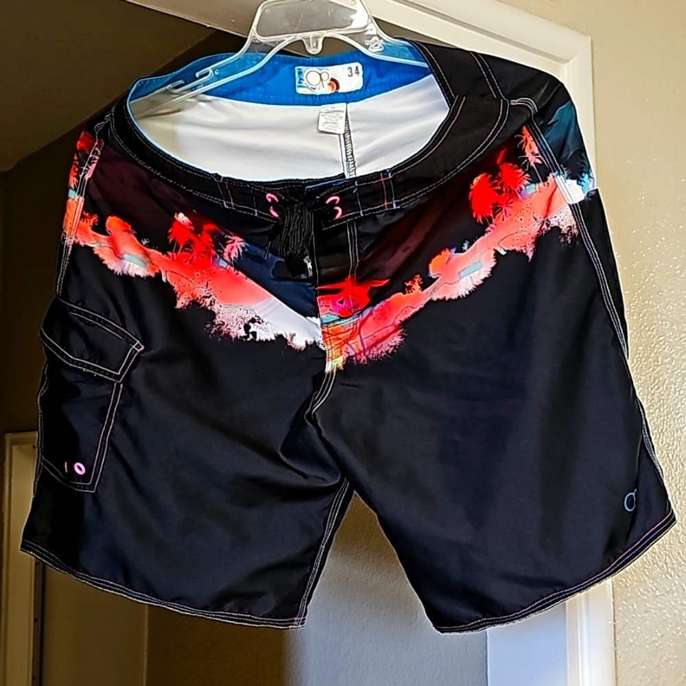 OP men's swim/board trunks. Tote 2.